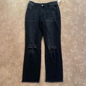 NWT Cloth & Stone Distressed Black Jeans, Sz 27